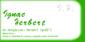 ignac herbert business card